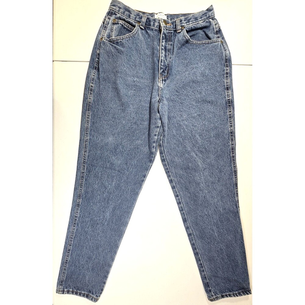 VTG 80s 90s CHIC Womens High Rise Tapered Blue Denim Jeans Size 14 Avg. USA Made